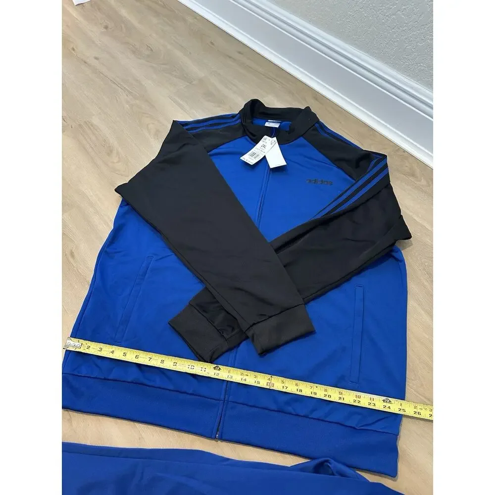 Adidas Essential Men's 3-Stripes Track Jacket Pants Collegiate Royal/Black 2XL